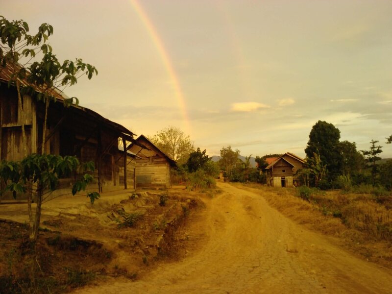 Dirt Road with Rainbow