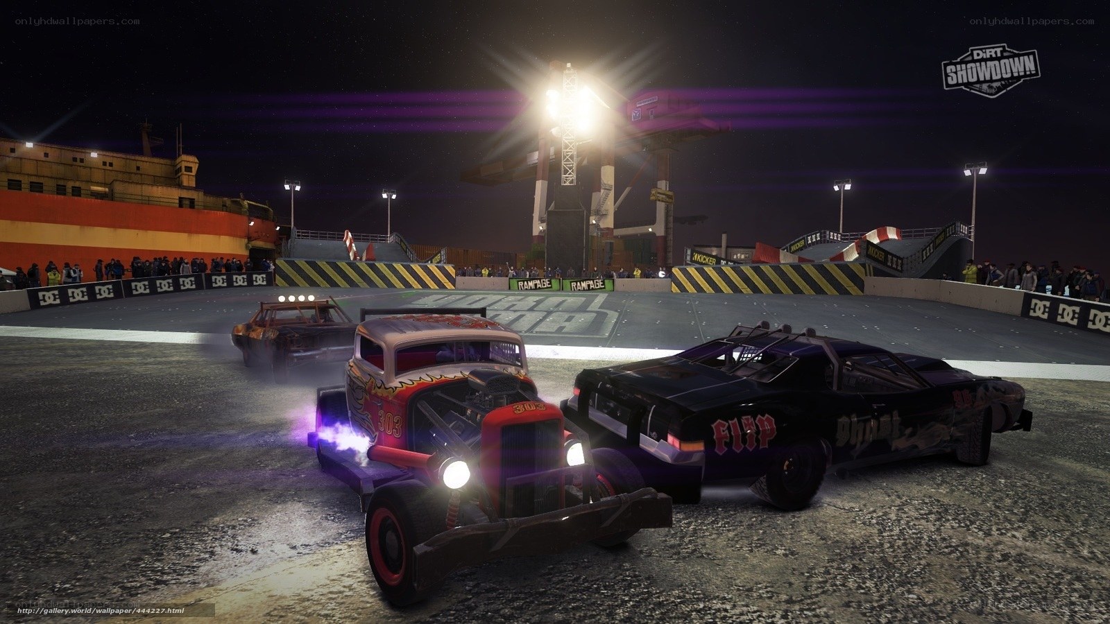 Dirt Showdown race at night