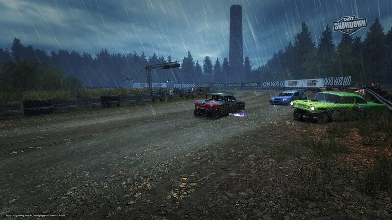 Dirt Showdown race in rain