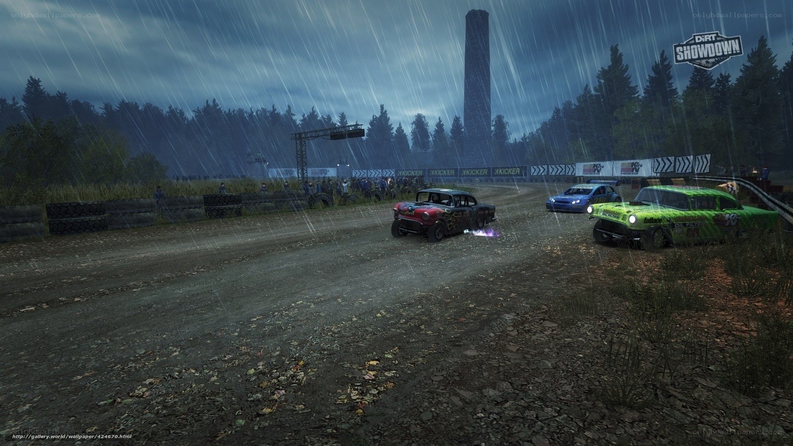 Dirt Showdown race in rain