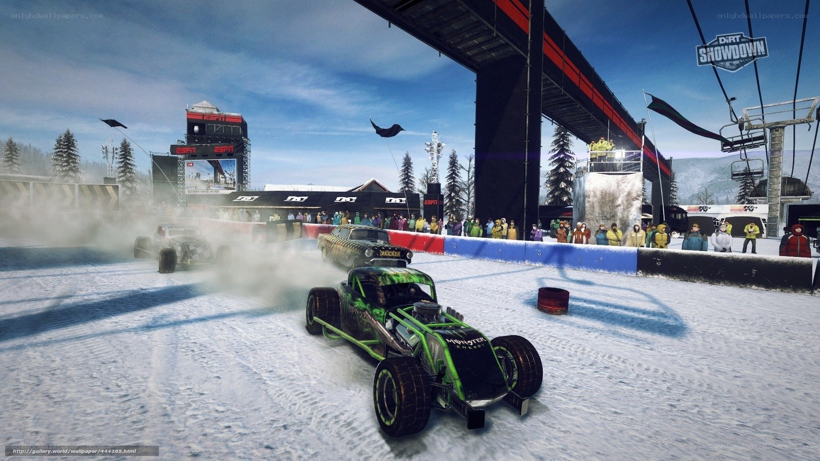 Dirt Showdown race in snow