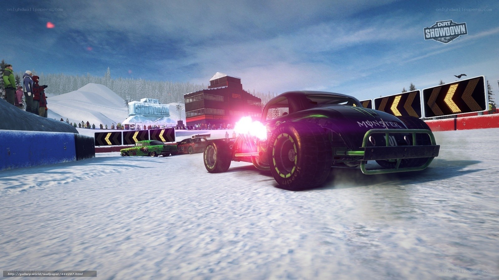 Dirt Showdown racing on snow
