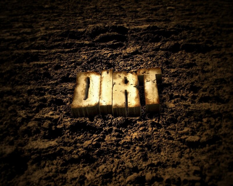 Dirt Text on Ground