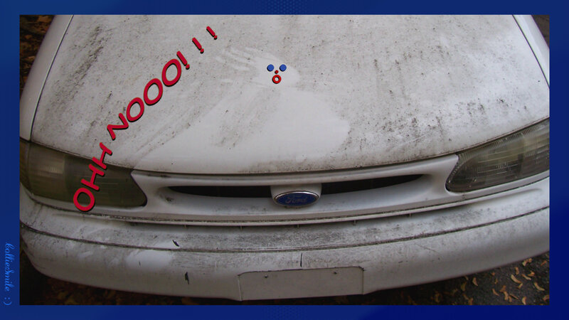 Dirty White Car Front