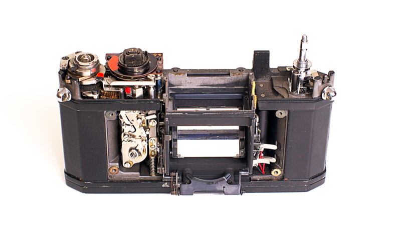 disassembled camera internals