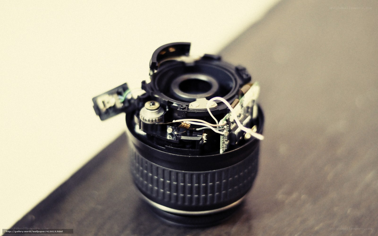 disassembled camera lens