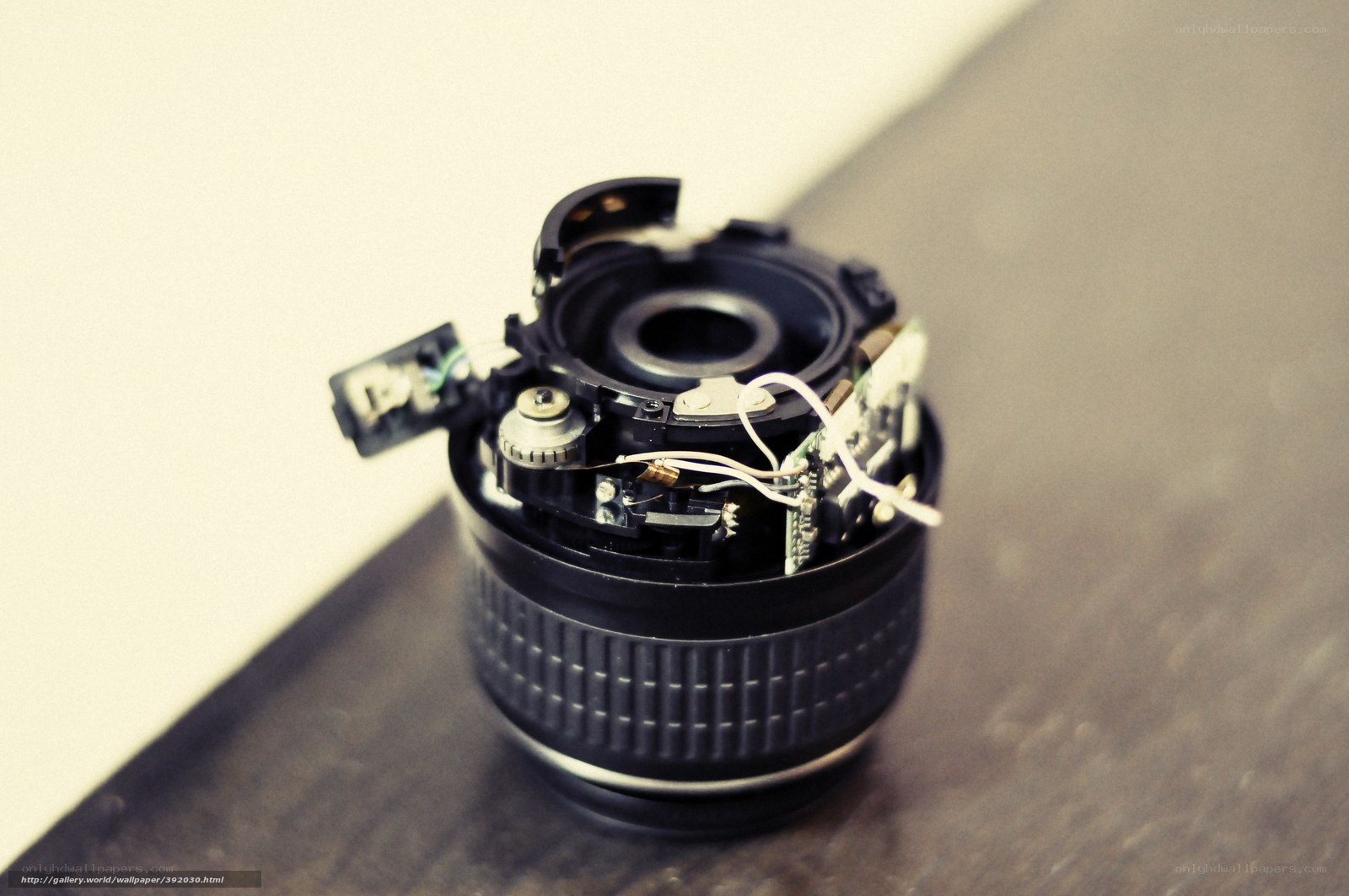 disassembled camera lens