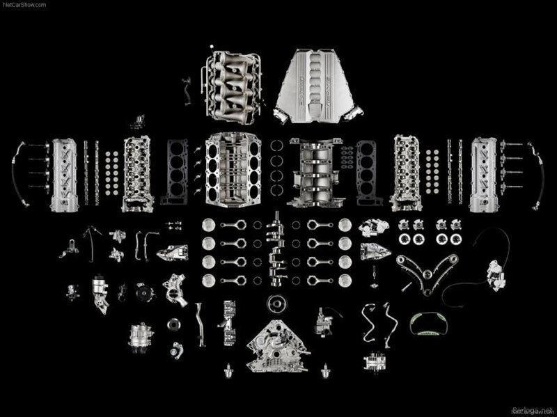 Disassembled Car Engine — Black