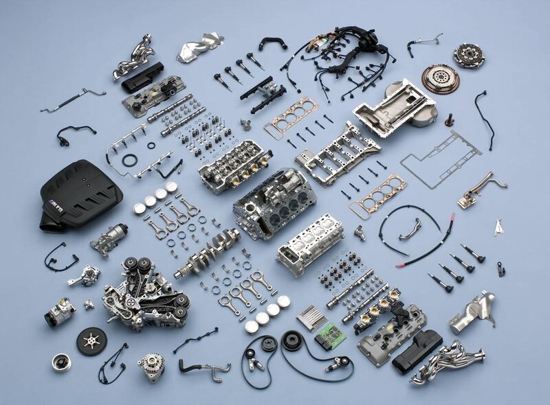 Disassembled Car Engine — Silver, Neutral