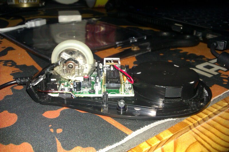 disassembled computer mouse