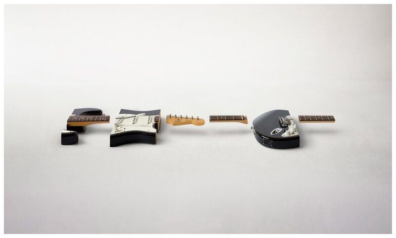 Disassembled electric guitars