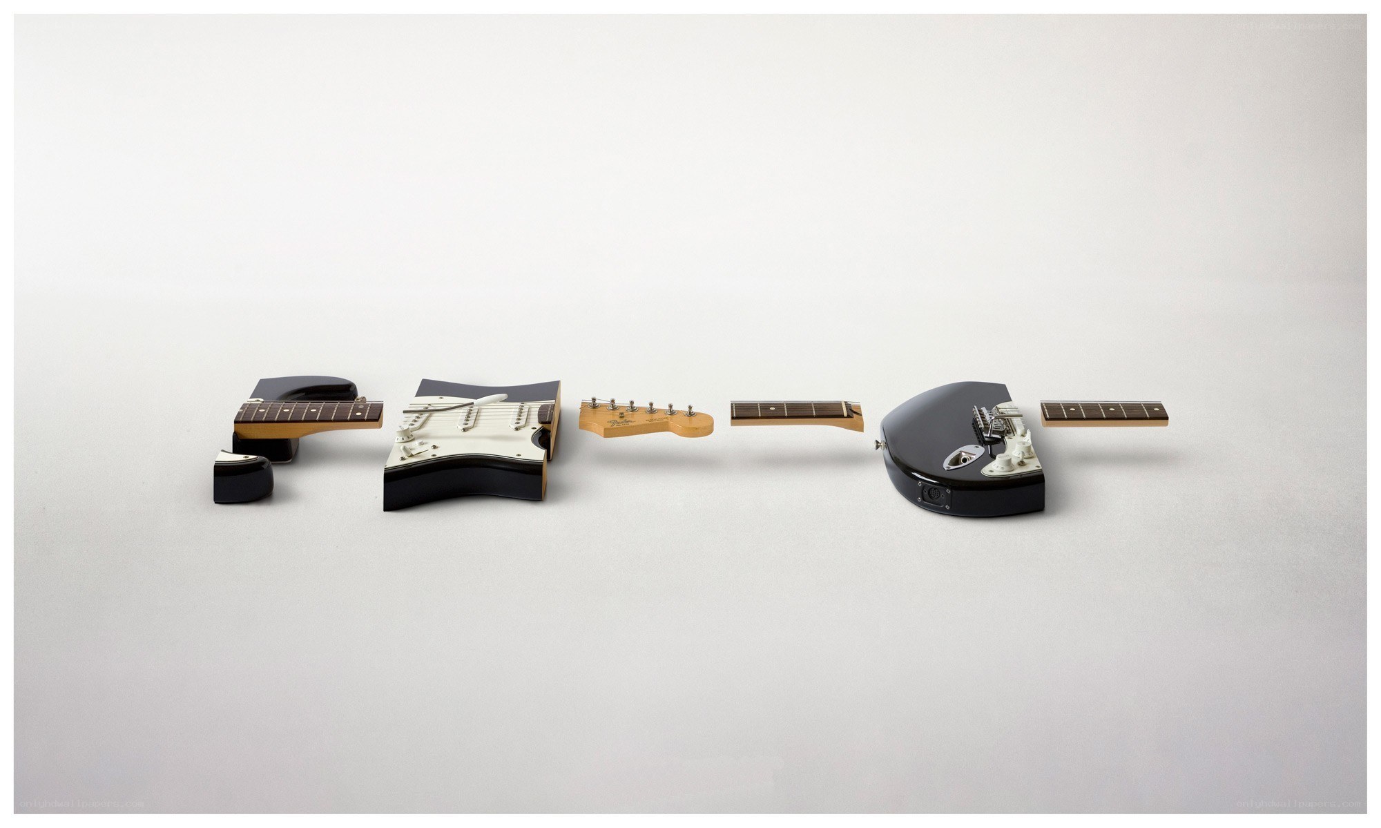 Disassembled electric guitars