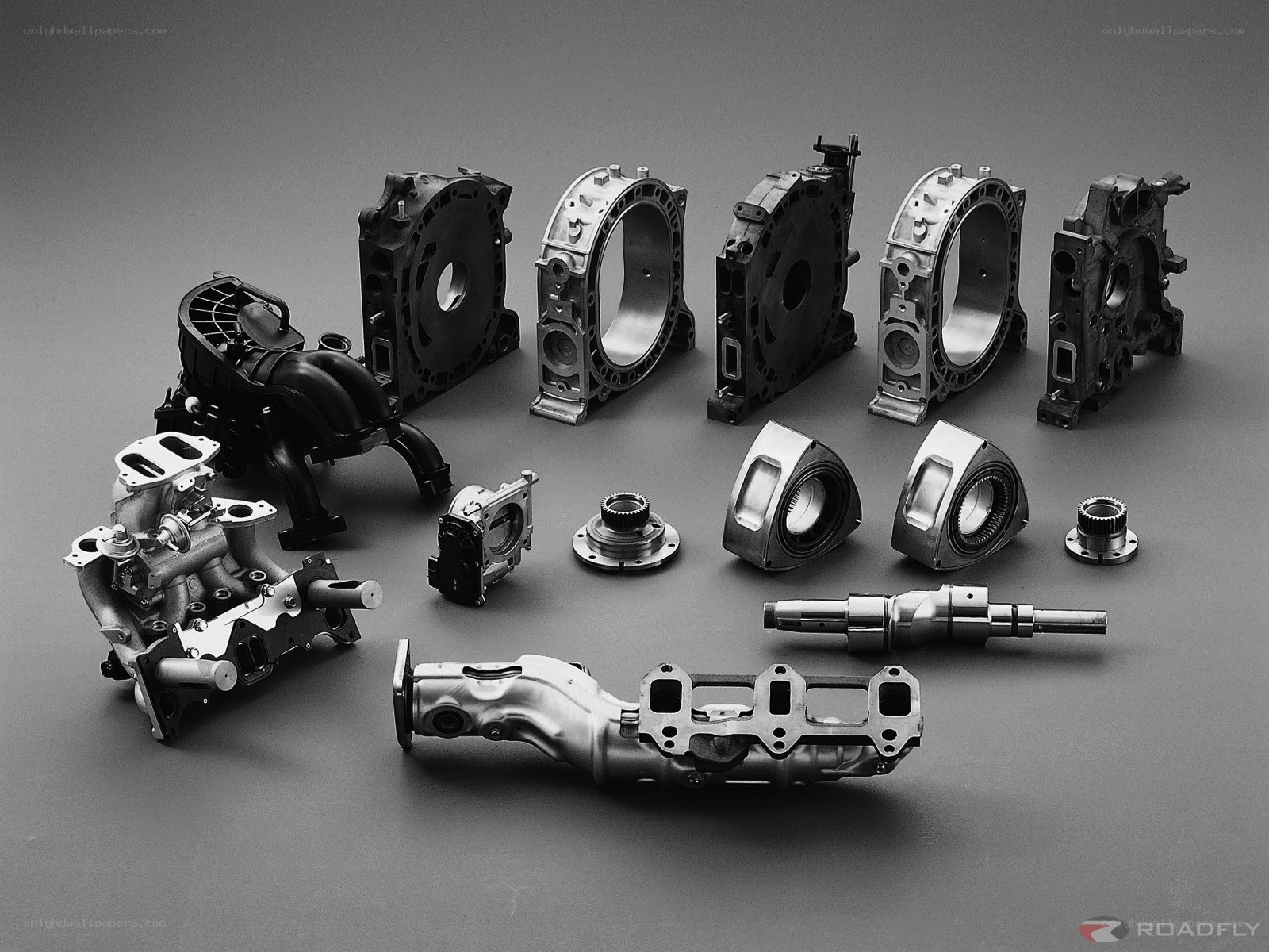 disassembled engine components