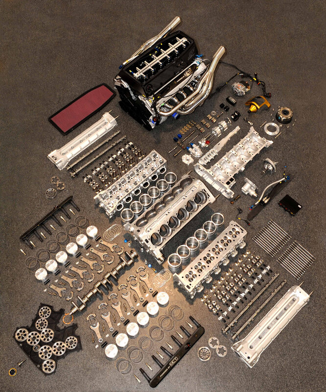Disassembled Engine Components — Silver
