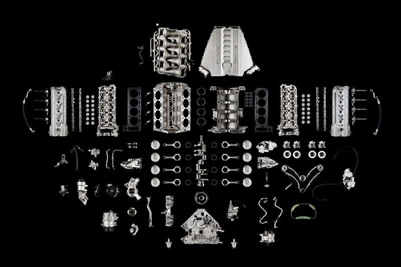Disassembled Engine Parts — Silver