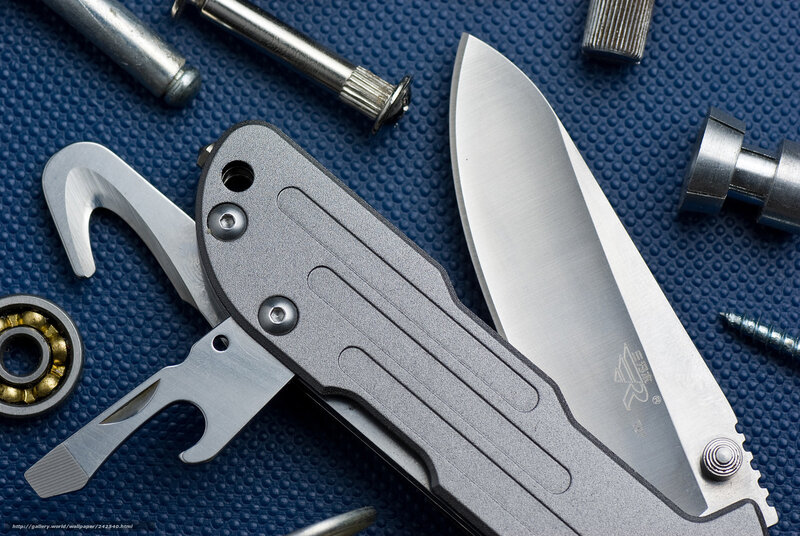 disassembled folding knife components
