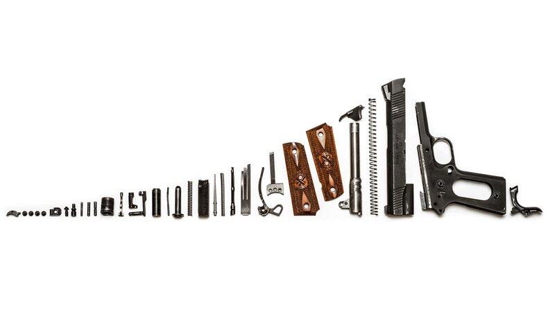 Disassembled Handgun Parts