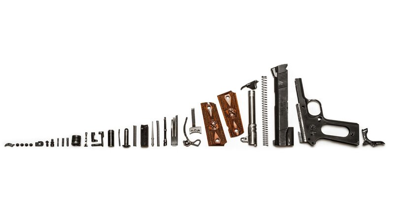 Disassembled Handgun