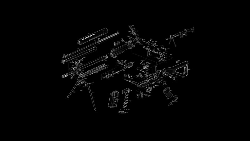Disassembled Machine Gun