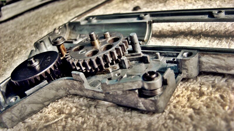 disassembled mechanical gears