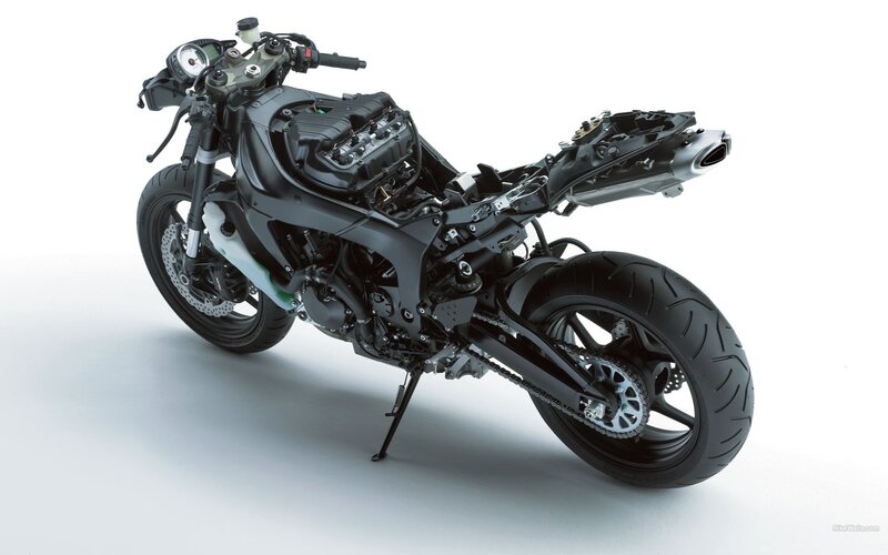 Disassembled Motorcycle — Black, Neutral
