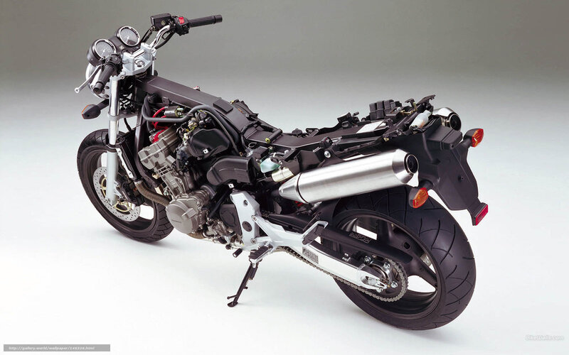 disassembled motorcycle frame