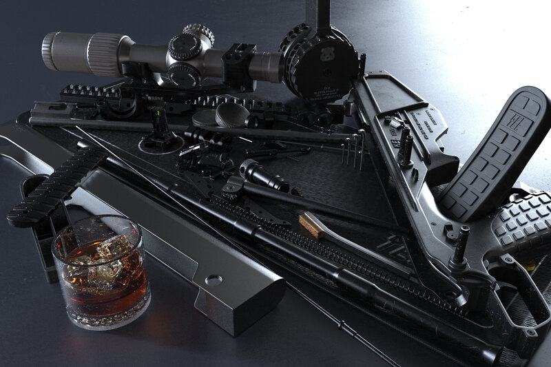 Disassembled Rifle — Black