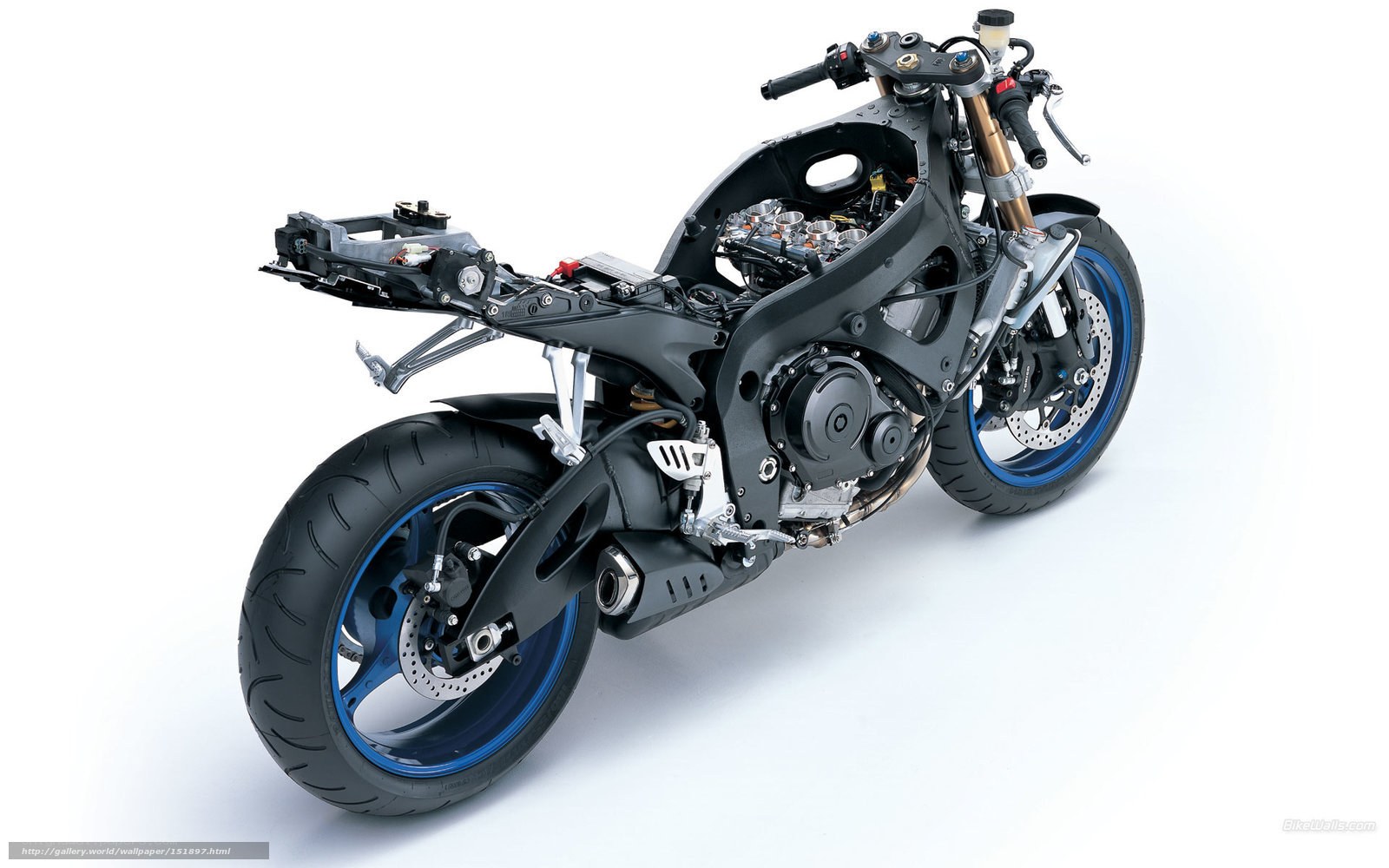 disassembled sport motorcycle