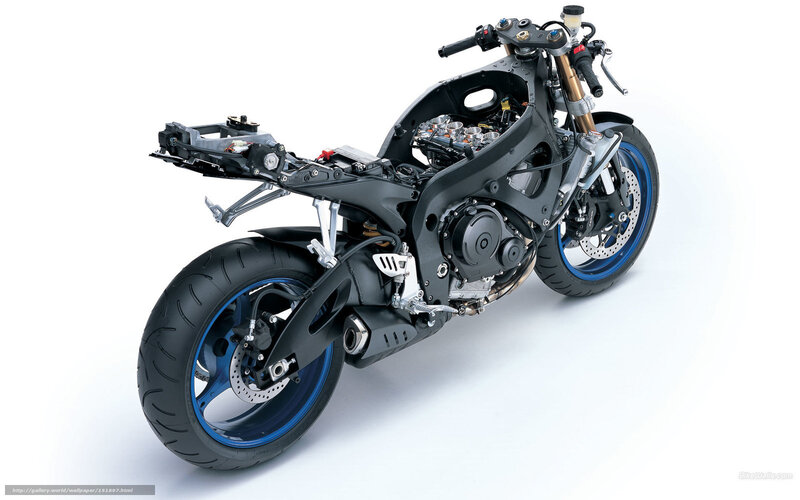 Disassembled Sport Motorcycle — Black, Technical