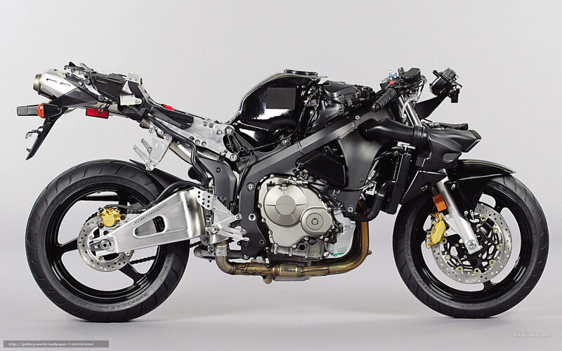 Disassembled Sport Motorcycle — Black
