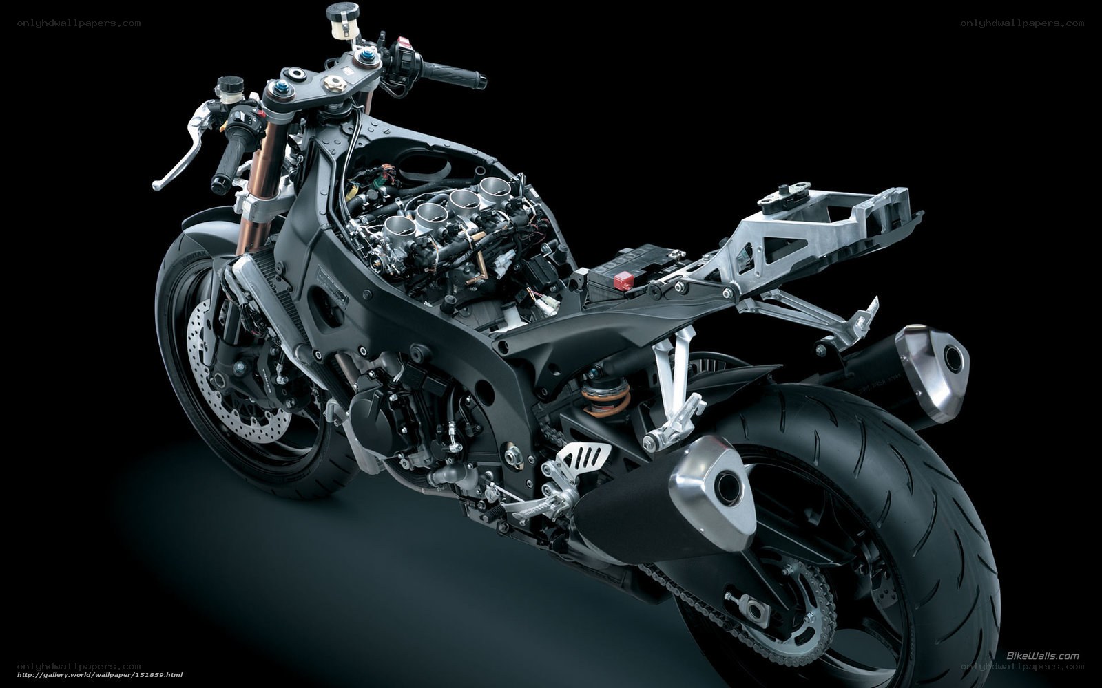 disassembled sport motorcycle