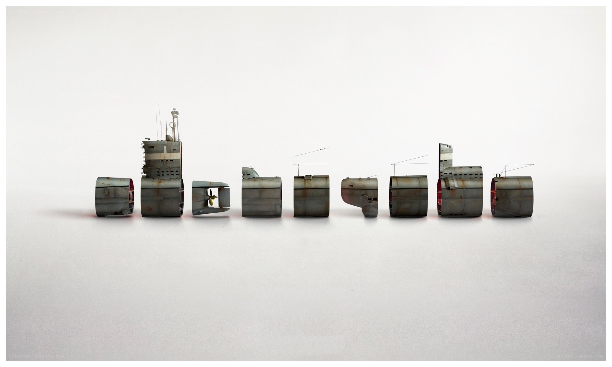 disassembled submarine model