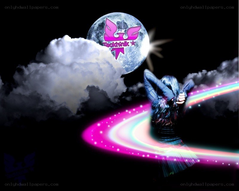 disco ball and rainbow trail