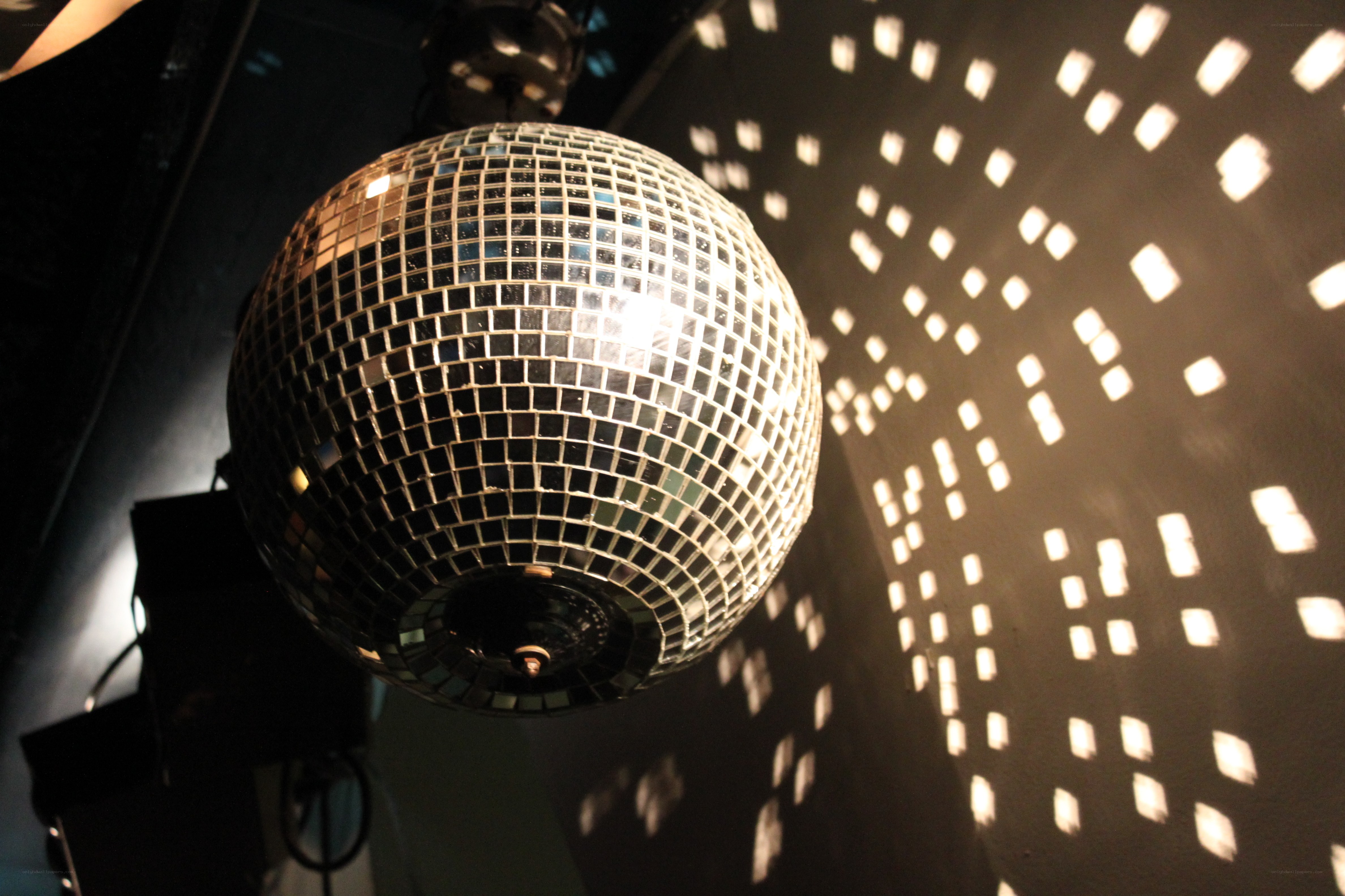 disco ball casting light patterns