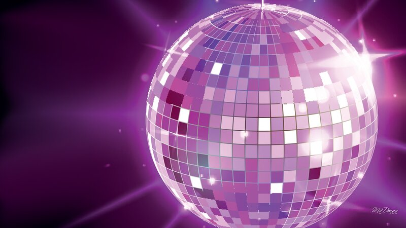 Disco Ball in Purple Light