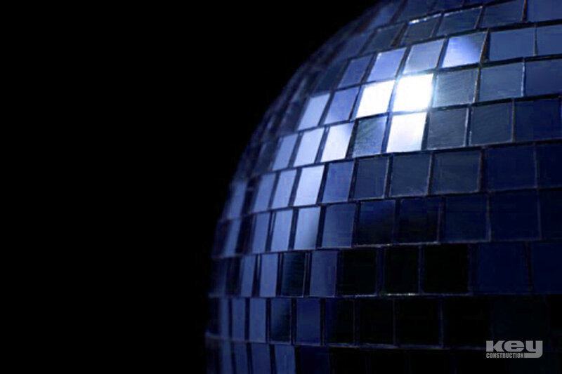 Disco Ball on Black Background