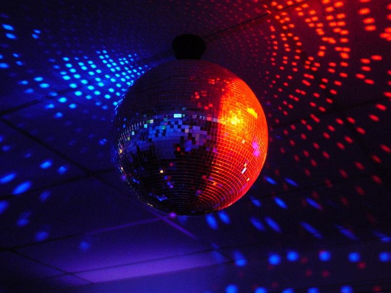 Disco Ball on Ceiling — Blue