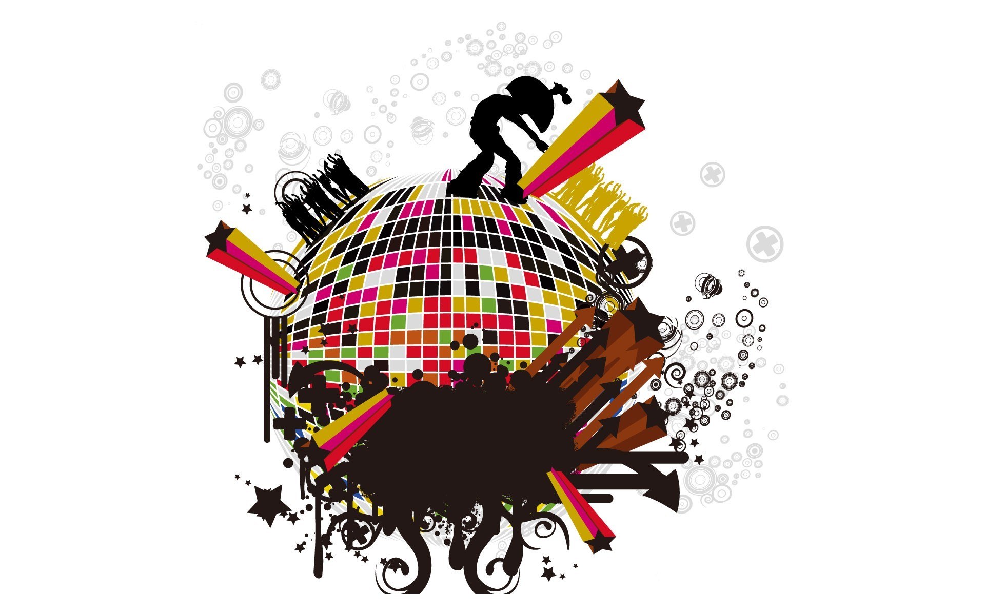 disco ball party illustration