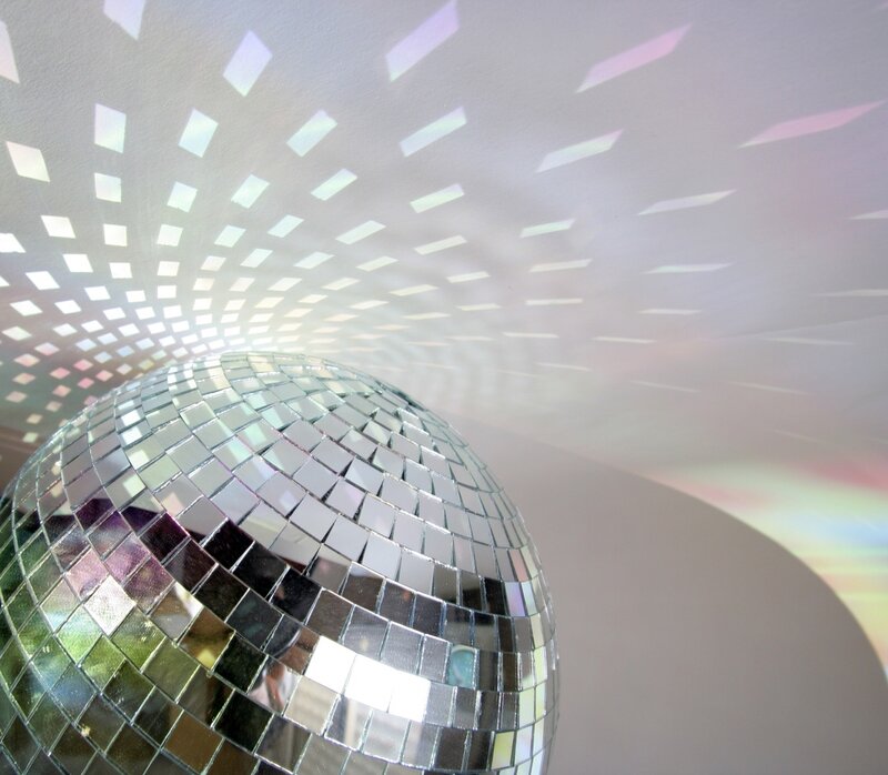 Disco ball reflecting light