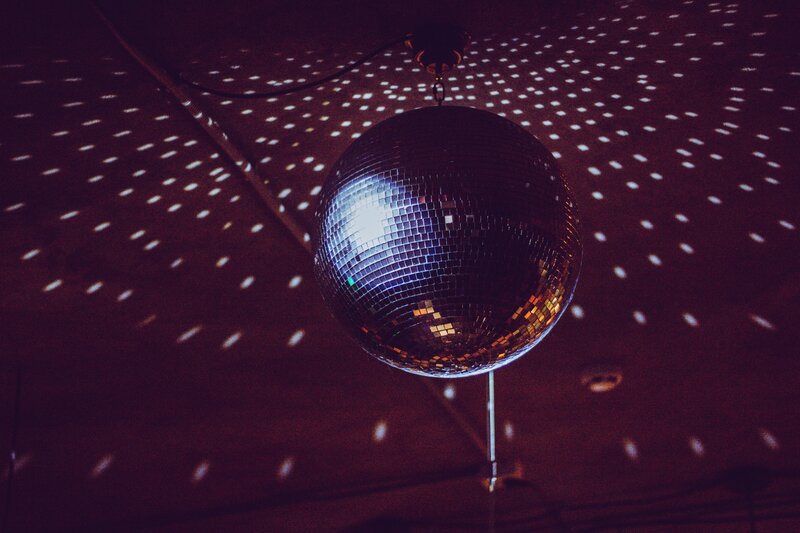 Disco ball reflecting light