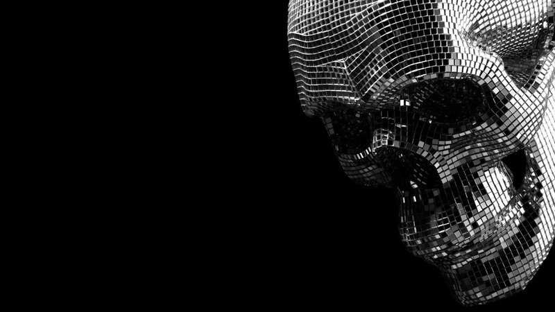 disco ball skull art