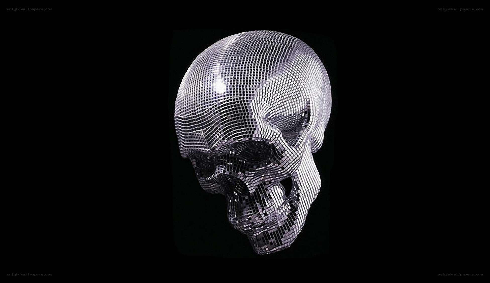 disco ball skull sculpture