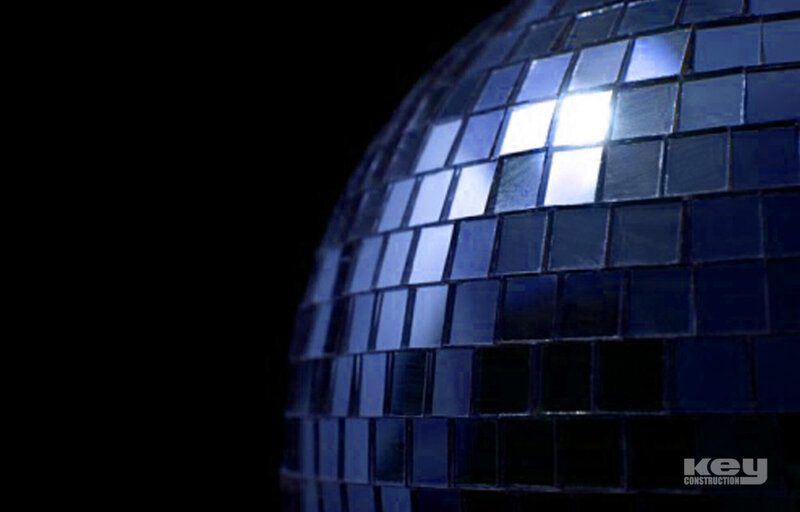 disco ball with blue light