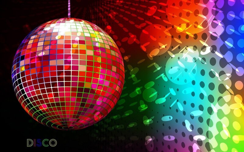 Disco ball with colorful lights