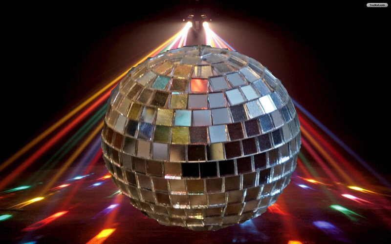 Disco Ball with Lights — Black