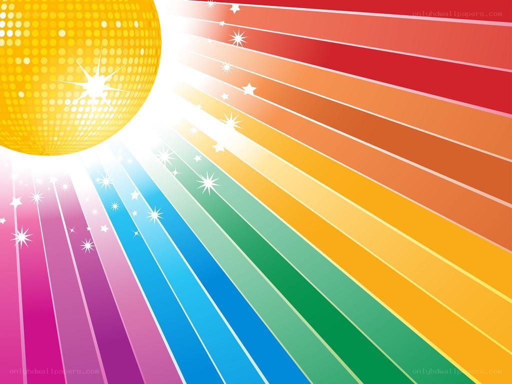 disco ball with rainbow rays