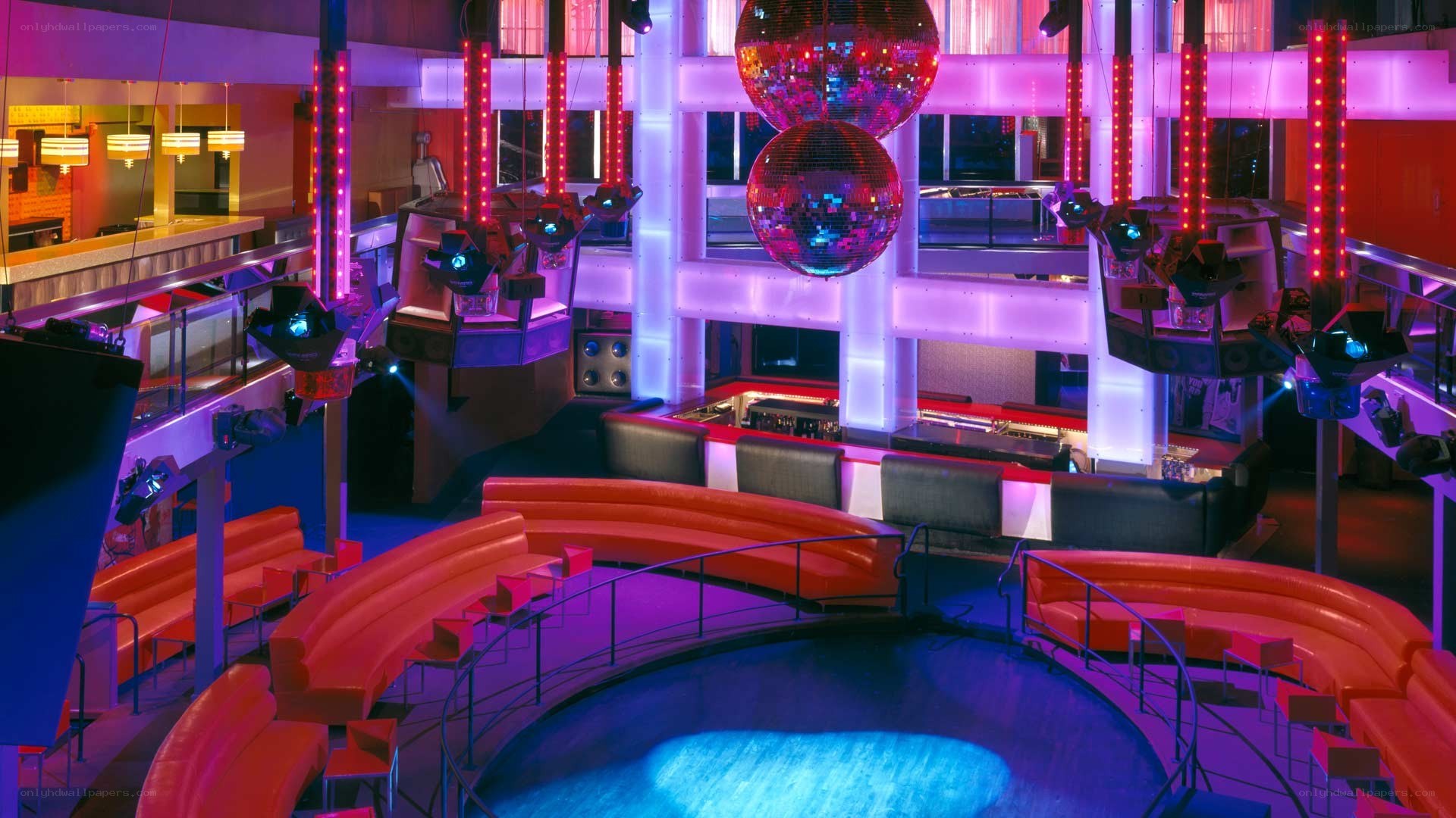 disco club interior with dance floor