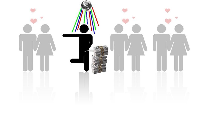 Disco dancer with money