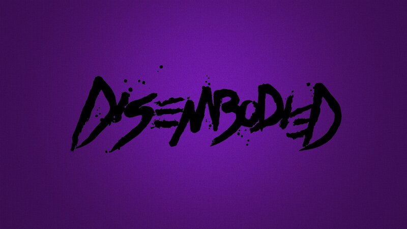 Disembodied text on purple background