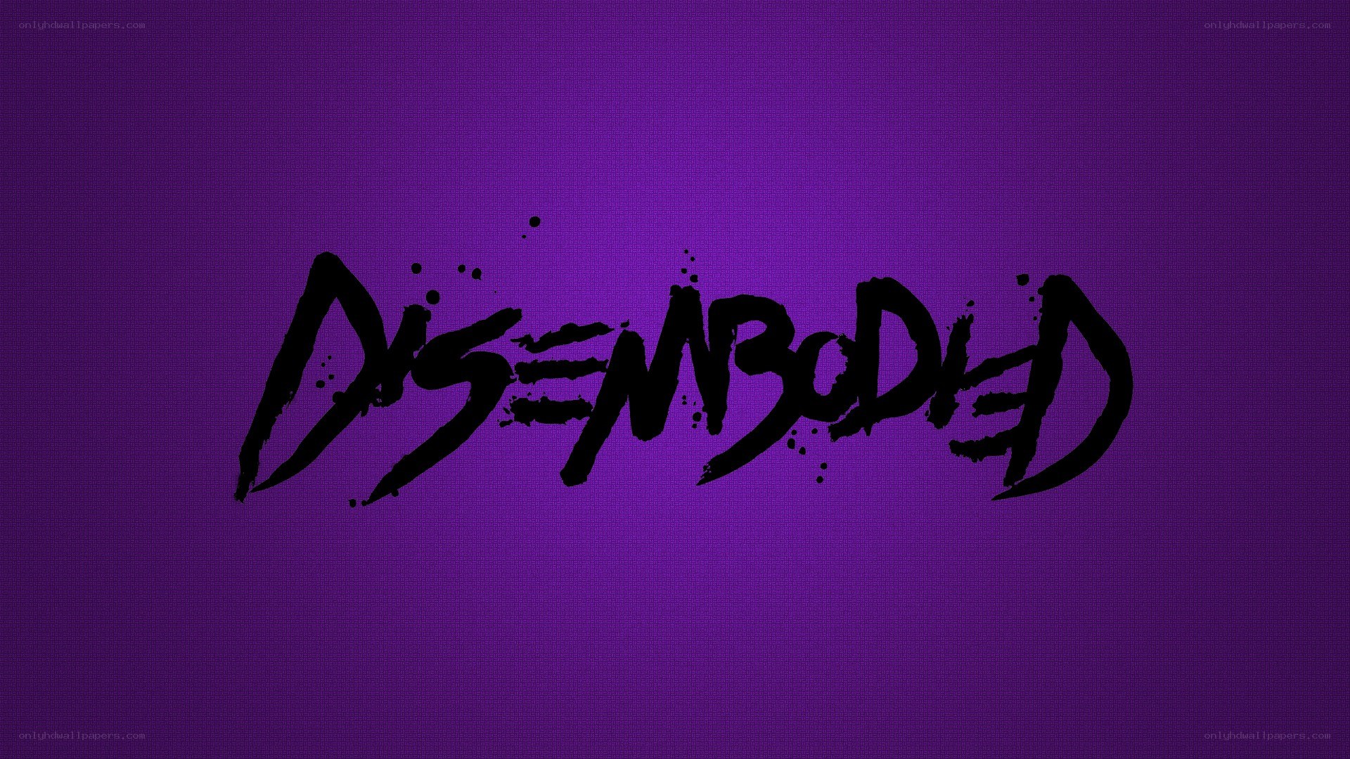 Disembodied text on purple background